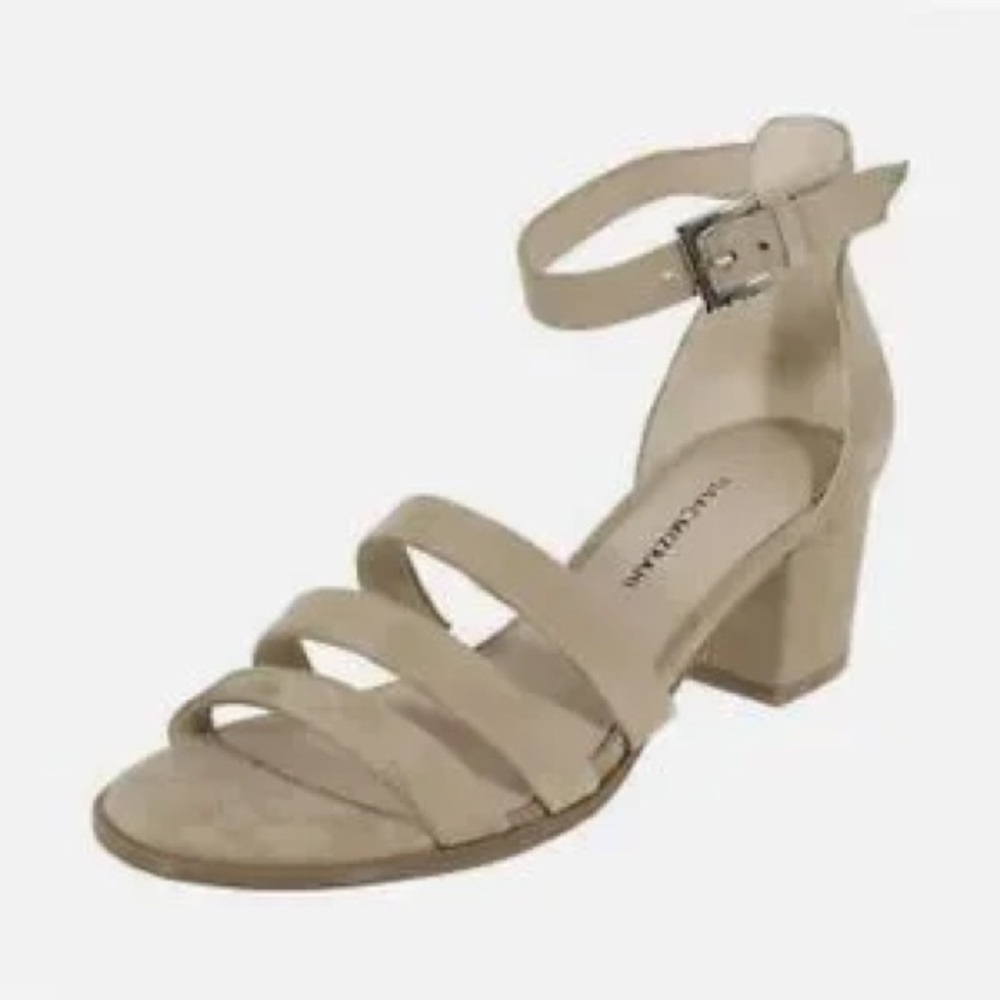 Isaac Mizrahi Live! Women's Mabel Suede Strappy Heels in Beige